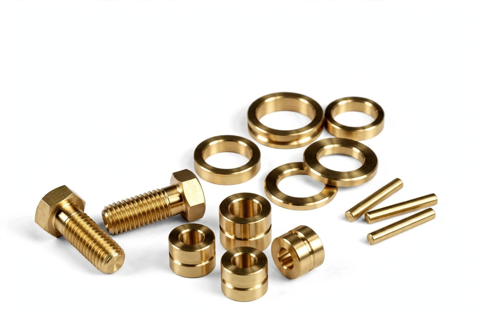 Mirror-polished CNC-turned precision brass components